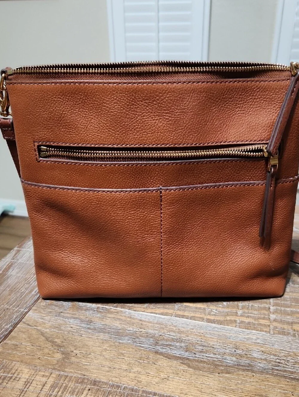 Fossil Fiona Leather Crossbody Bag | Cognac | Medium